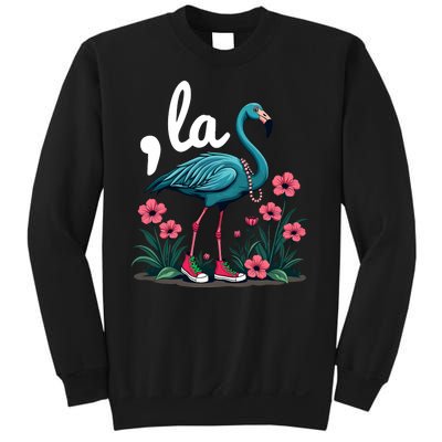 Retro Flamingo Chucks And Pearls Comma La Kamala Harris 2024 Sweatshirt