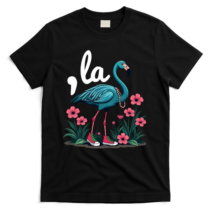 Retro Flamingo Chucks And Pearls Comma La Kamala Harris 2024 T-Shirt