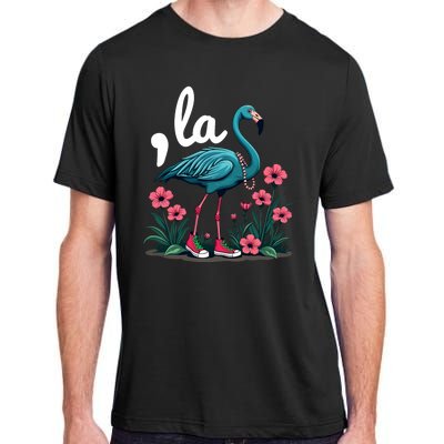 Retro Flamingo Chucks And Pearls Comma La Kamala Harris 2024 Adult ChromaSoft Performance T-Shirt