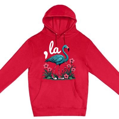 Retro Flamingo Chucks And Pearls Comma La Kamala Harris 2024 Premium Pullover Hoodie