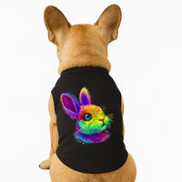 Rabbit Face Colorful Water Color Abstract Head Doggie Tank