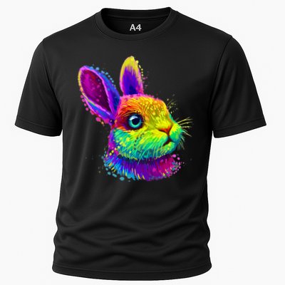 Rabbit Face Colorful Water Color Abstract Head Performance Shirt