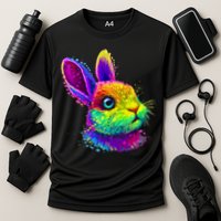 Rabbit Face Colorful Water Color Abstract Head Performance Shirt