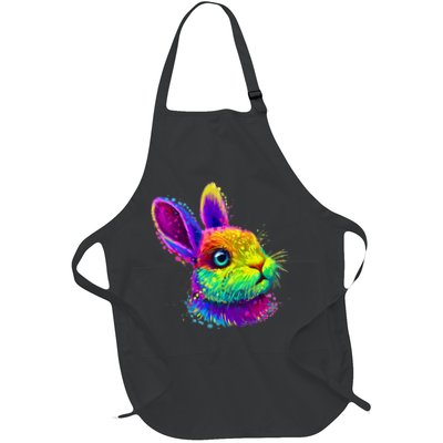 Rabbit Face Colorful Water Color Abstract Head Apron