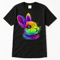 Rabbit Face Colorful Water Color Abstract Head Tall T-Shirt