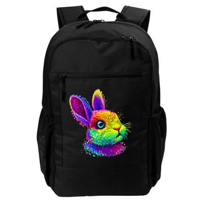 Rabbit Face Colorful Water Color Abstract Head Backpack