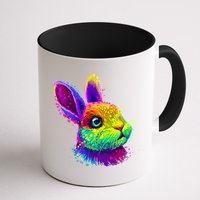 Rabbit Face Colorful Water Color Abstract Head Mug