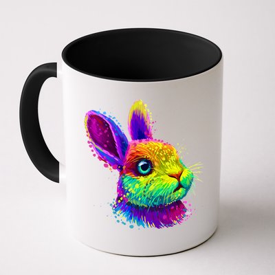 Rabbit Face Colorful Water Color Abstract Head Mug