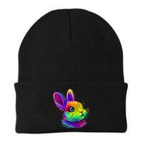 Rabbit Face Colorful Water Color Abstract Head Beanie