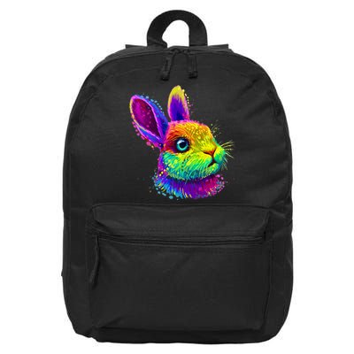 Rabbit Face Colorful Water Color Abstract Head 16 in Basic Backpack