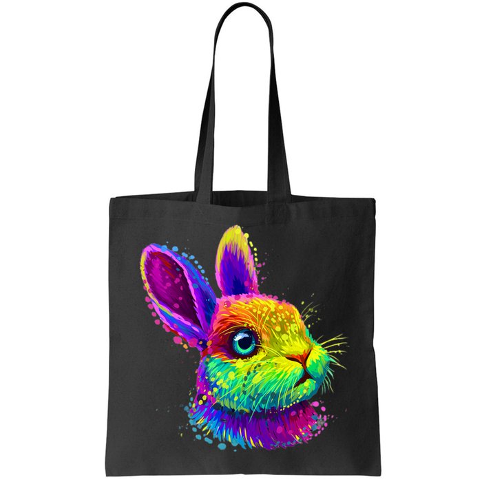 Rabbit Face Colorful Water Color Abstract Head Bag