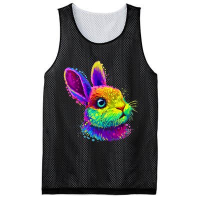 Rabbit Face Colorful Water Color Abstract Head Mesh Reversible Basketball Jersey Tank