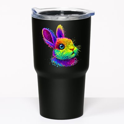 Rabbit Face Colorful Water Color Abstract Head Tumbler