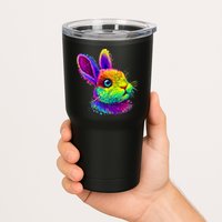 Rabbit Face Colorful Water Color Abstract Head Tumbler