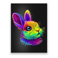Rabbit Face Colorful Water Color Abstract Head Poster
