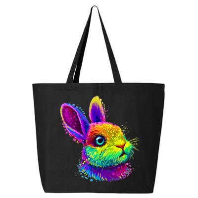 Rabbit Face Colorful Water Color Abstract Head 25L Jumbo Tote