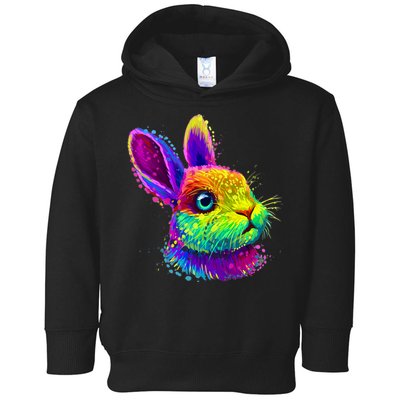 Rabbit Face Colorful Water Color Abstract Head Toddler Hoodie