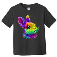 Rabbit Face Colorful Water Color Abstract Head Toddler T-Shirt