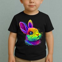Rabbit Face Colorful Water Color Abstract Head Toddler T-Shirt