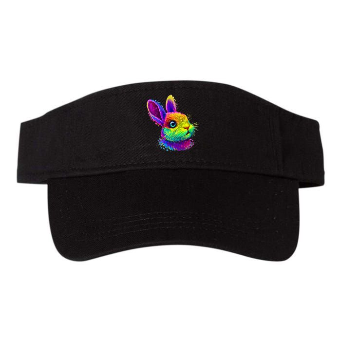 Rabbit Face Colorful Water Color Abstract Head Visor