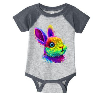 Rabbit Face Colorful Water Color Abstract Head Infant Baby Jersey Bodysuit