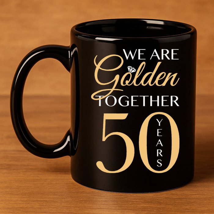 Romantic For Couples 50th Wedding Anniversary 11oz C Handle Ceramic Mug