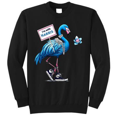 Retro Flamingo Chucks And Pearls Comma La Kamala Harris 2024 Sweatshirt