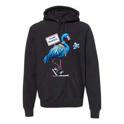 Retro Flamingo Chucks And Pearls Comma La Kamala Harris 2024 Premium Hoodie