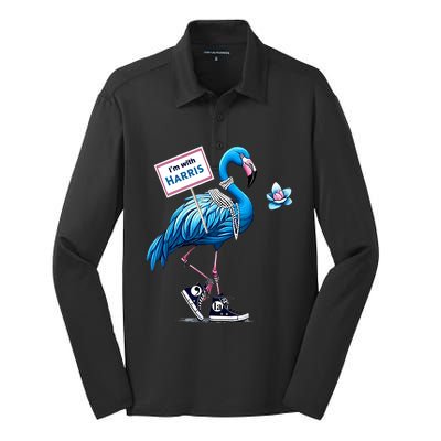 Retro Flamingo Chucks And Pearls Comma La Kamala Harris 2024 Silk Touch Performance Long Sleeve Polo