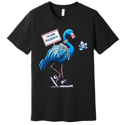 Retro Flamingo Chucks And Pearls Comma La Kamala Harris 2024 Premium T-Shirt