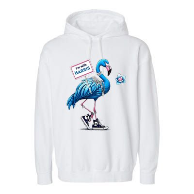 Retro Flamingo Chucks And Pearls Comma La Kamala Harris 2024 Garment-Dyed Fleece Hoodie