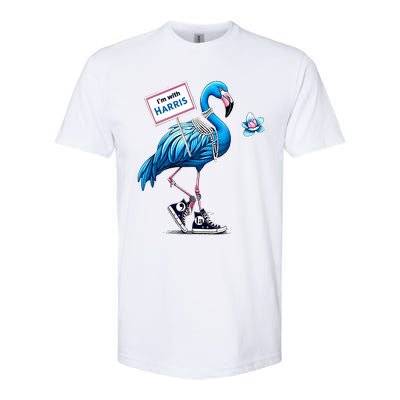 Retro Flamingo Chucks And Pearls Comma La Kamala Harris 2024 Softstyle CVC T-Shirt