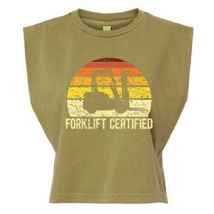 Retro Forklift Certified Forklift Operator Lift Truck Driver Garment-Dyed Women's Muscle Tee