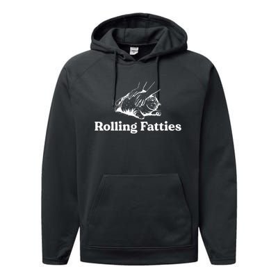 Rolling Fatties Cat Lover Funny Cat Kitten Performance Fleece Hoodie