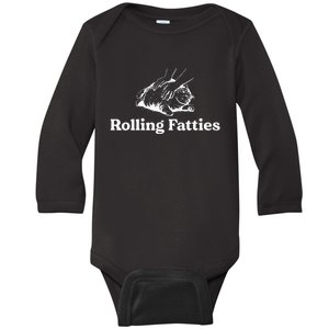 Rolling Fatties Cat Lover Funny Cat Kitten Baby Long Sleeve Bodysuit