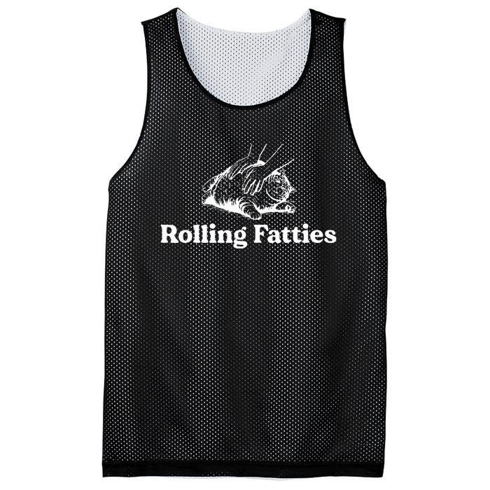 Rolling Fatties Cat Lover Funny Cat Kitten Mesh Reversible Basketball Jersey Tank