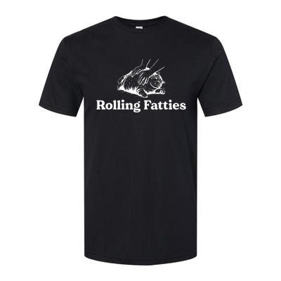 Rolling Fatties Cat Lover Funny Cat Kitten Softstyle CVC T-Shirt