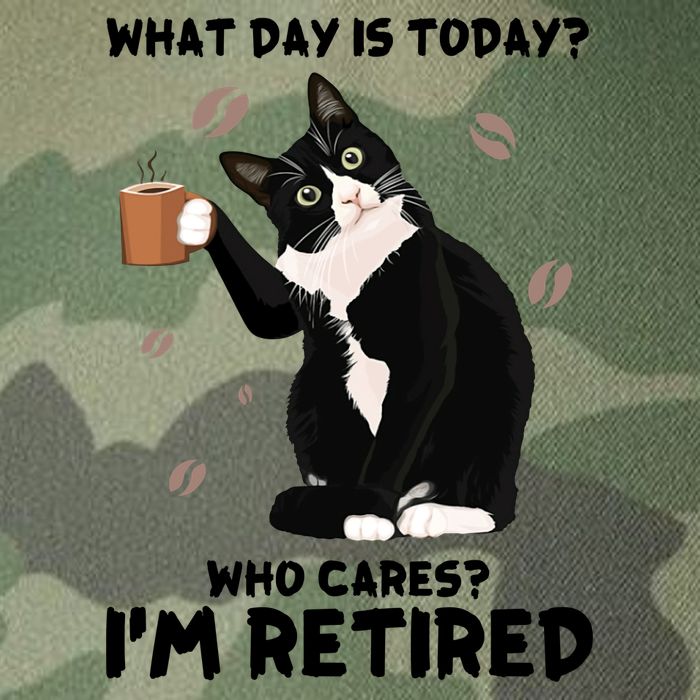 Retired Funny Cat Retirement Legacy Tie Dye Trucker Hat