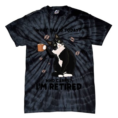 Retired Funny Cat Retirement Tie-Dye T-Shirt