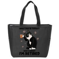Retired Funny Cat Retirement Zip Tote Bag