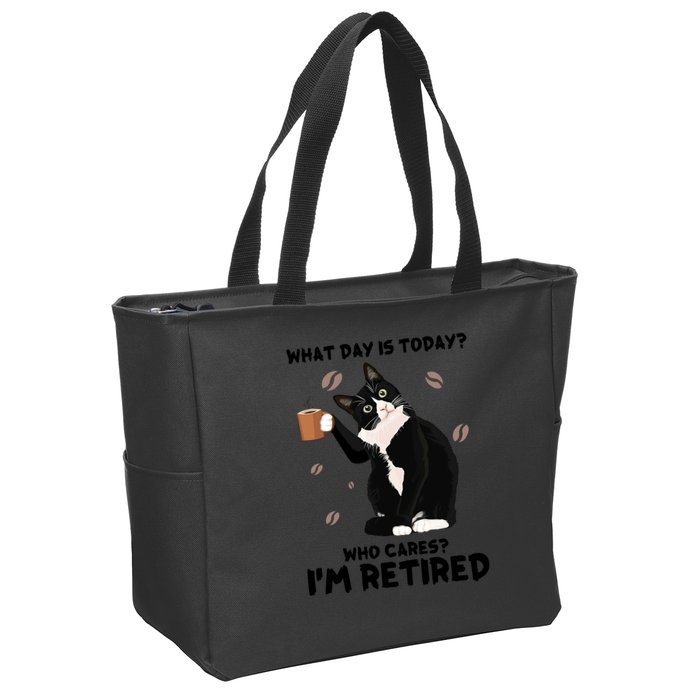 Retired Funny Cat Retirement Zip Tote Bag
