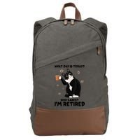 Retired Funny Cat Retirement Cotton Canvas Backpack