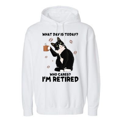 Retired Funny Cat Retirement Garment-Dyed Fleece Hoodie