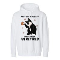 Retired Funny Cat Retirement Garment-Dyed Fleece Hoodie