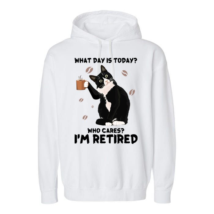 Retired Funny Cat Retirement Garment-Dyed Fleece Hoodie