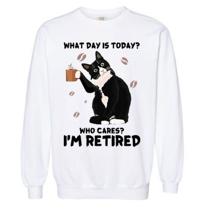 Retired Funny Cat Retirement Garment-Dyed Sweatshirt