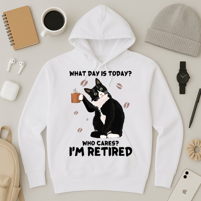 Retired Funny Cat Retirement Hoodie