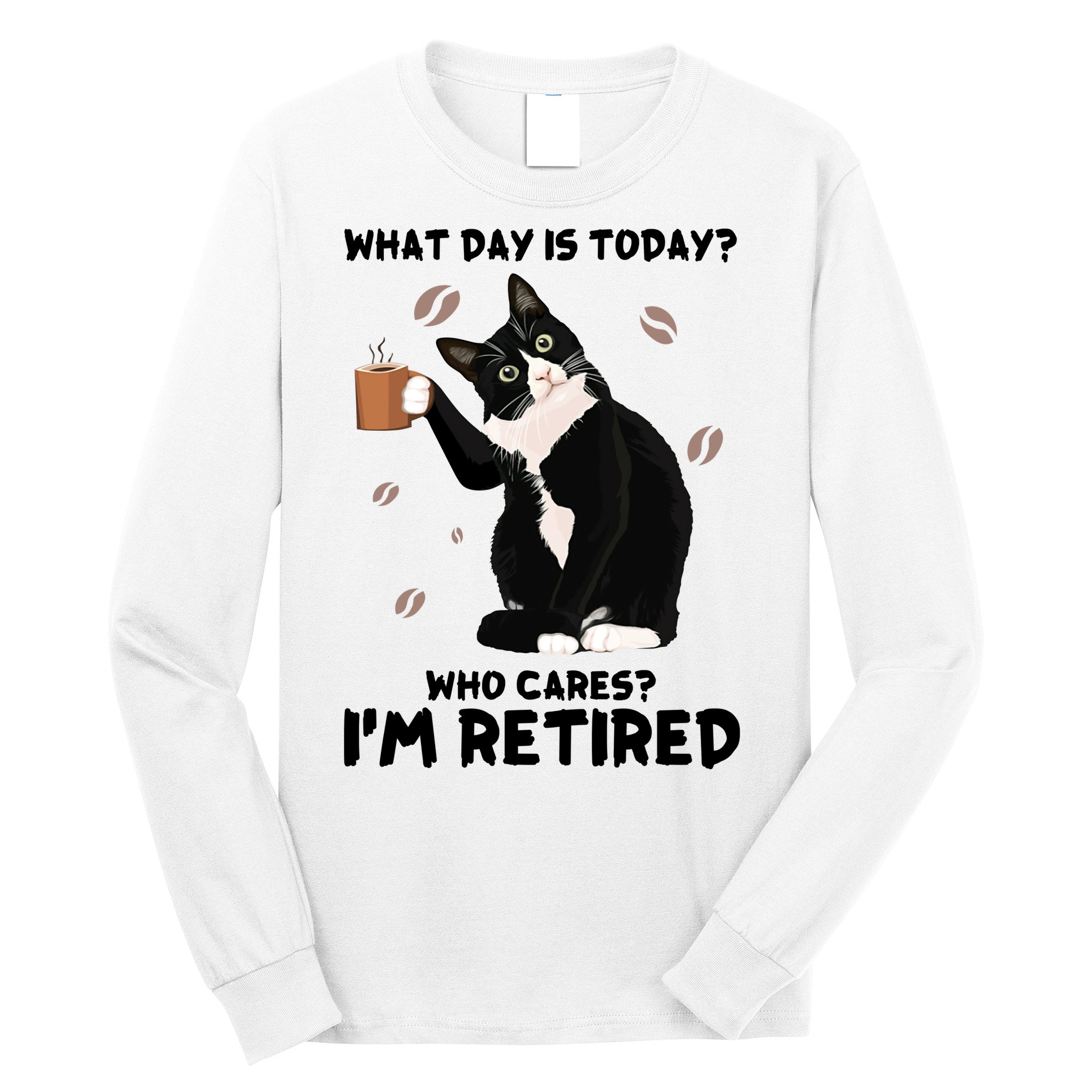 Retired Funny Cat Retirement Long Sleeve Shirt