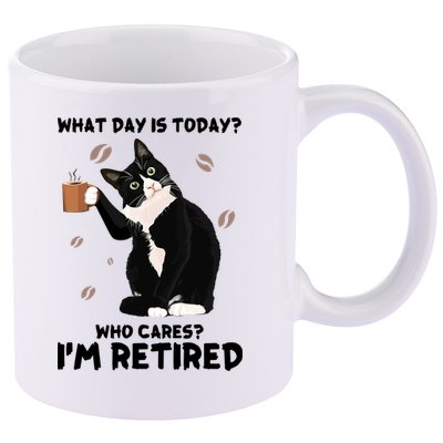 Retired Funny Cat Retirement 11oz C Handle Ceramic Mug