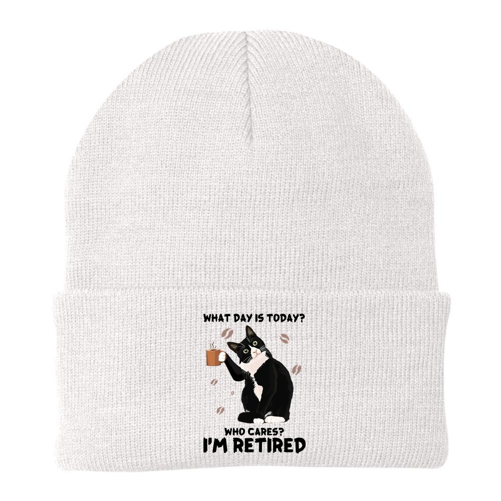 Retired Funny Cat Retirement Beanie